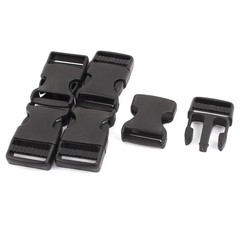 5pcs Black Plastic Packbag Side Quick Release Buckle for 2.5cm Width Strap Band