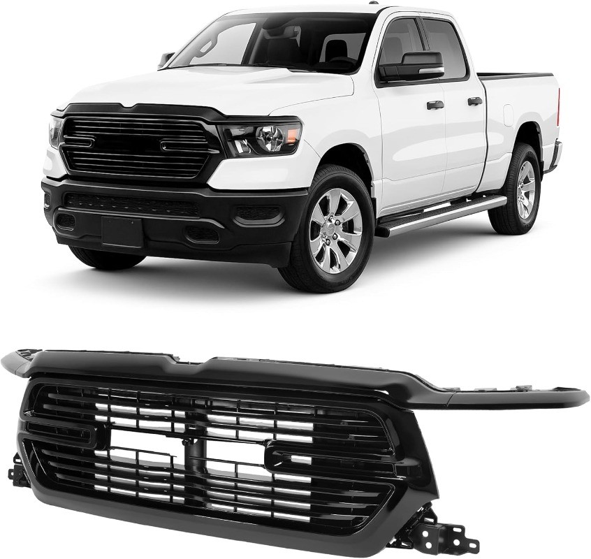 Front Bumper Grill Trim Kit Plastic (ABS) Painted Gloss Black