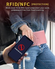 Compact Light Pink Passport Cover with Advanced RFID Blocking & Apple Tag Slot
