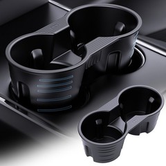 Car Center Console Cup Holder Insert Compatible with Tesla Model 3 & Y, Gray