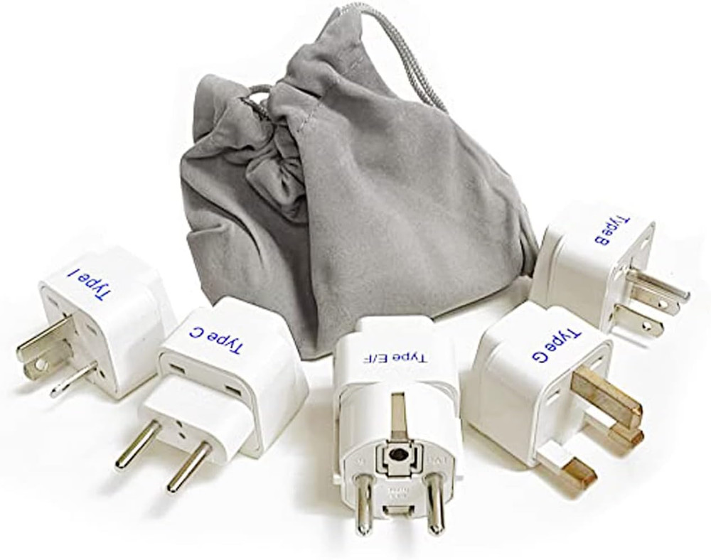 Adapter Plug Set for World Wide International Travel Use – Grounded Safe – Works