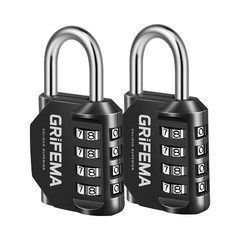 Combination Lock 2 Pack 4 Digit Locker Lock Waterproof Resettable Padlock, H…