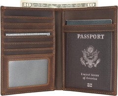 Polare Luxury Rfid Blocking Leather Passport Holder Travel Wallet For
