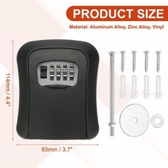 Key Lock Box Wall Mount with Code, 4 Digit Combination Key Lockbox Key Safe S…