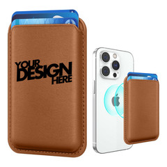 Custom Laser Engraved Leather Wallet with MagSafe (for iPhone) Any Logo Design