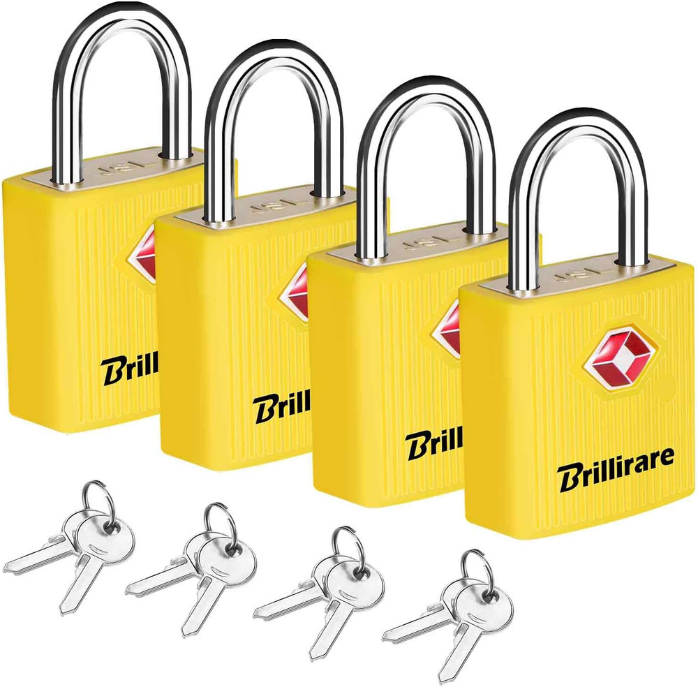 4 Pack TSA Approved Luggage Locks with Keys, Travel Padlock, Zinc Alloy Waterpro