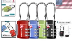 Durable Multicolor TSA Locks – 4-Pack 3-Digit Combination Travel Security