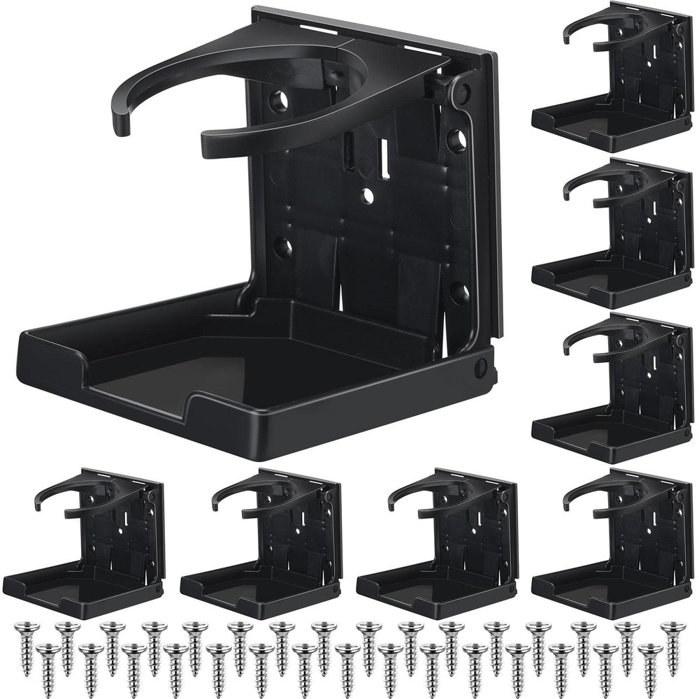 Boat Cup Holder Folding Adjustable Drink with Screws Black