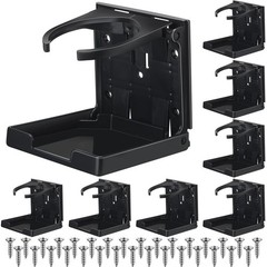 Boat Cup Holder Folding Adjustable Drink with Screws Black