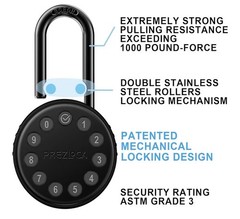 Electronic Combination Padlock with Key Backup, Suitable for Outdoor and Heavy..