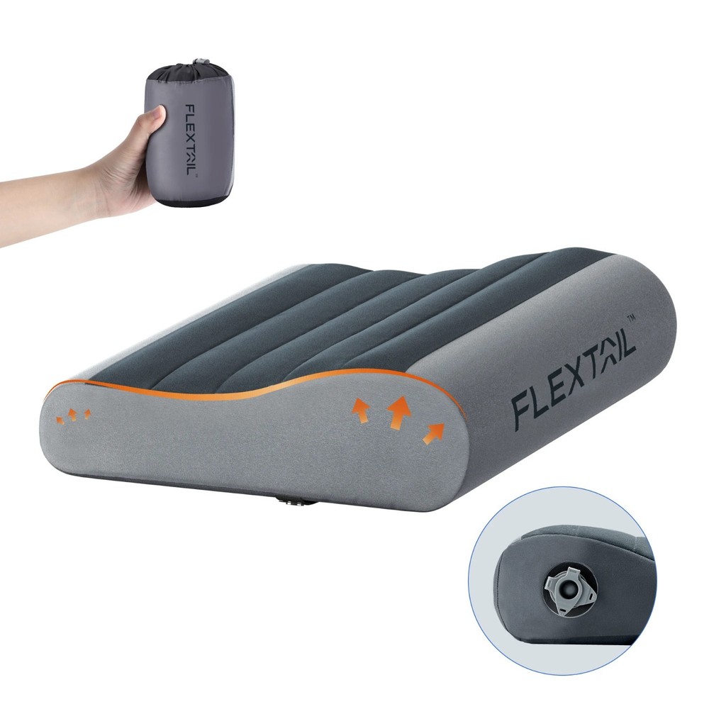 FLEXTAIL ZERO Inflatable Travel Pillow Ergonomic Dual Neck Support Washable