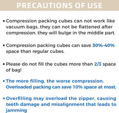 6 Pack Compression Packing Cubes Travel Organizers Black Expandable Luggage Bags