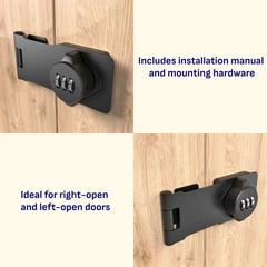 3Digit Combination Lock Black Keyless Zinc Alloy Cabinet Door Latch DIY