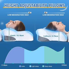 Ergonomic Adjustable Memory Foam Neck Pillow for Pain Relief – Butterfly Design