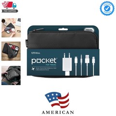 Pocket Travel Lightweight Organizer Case with Zipper for Charger, Cable, Powe…