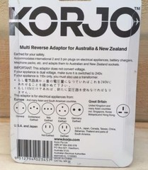 Korjo Inbound Plugs Reverse Adapter for Australia UK USA Europe Asia Travel Plug