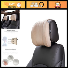Soft Suede Memory Foam Car Headrest Pillow – Ultimate Comfort & Support for Trav
