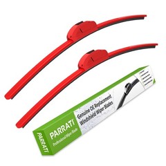 OEM QUALITY 24&Prime; + 18&Prime; PARRATI Premium All-Season Bright Red Windshield Wiper …