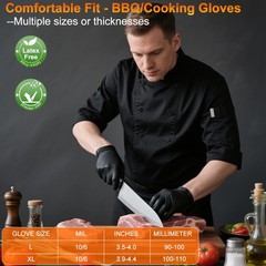 ANBOSON BBQ Gloves for Cooking Baking Grilling, 100 Count X-Large, Black