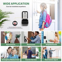 Lock Box for Keys with Code, Waterproof Key Boxs Wall Mount 12-Digit Keypad L…