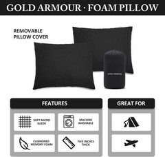 Camping Pillow Memory Foam – Compact Compressible Backpacking, Hammock, and T…