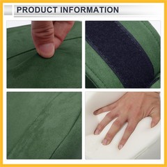 car Headrest Pillow Polyester Memory Foam Dark Green 2pcs fit for Driving Travel