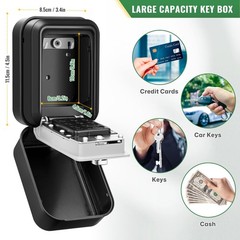 Lock Box for Keys with Code, Waterproof Key Boxs Wall Mount 12-Digit Keypad L…
