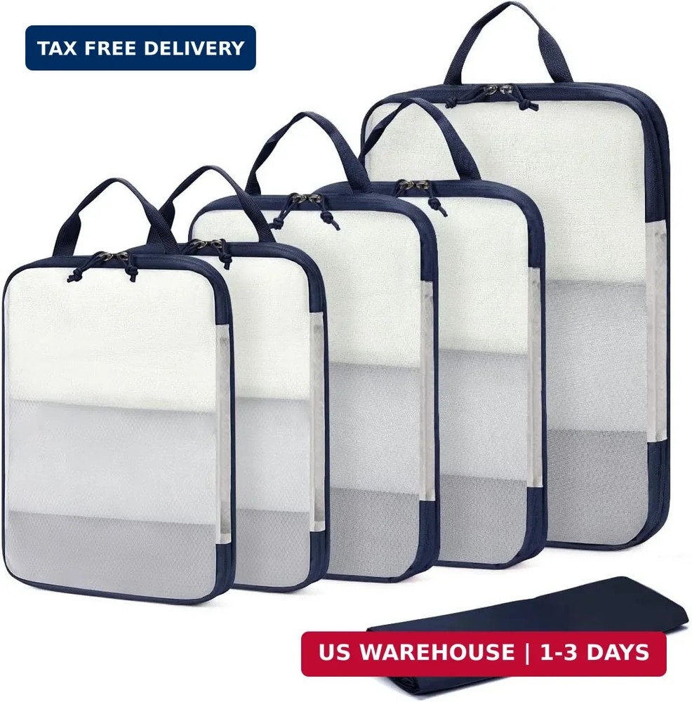 ECOHUB 6 Set Compression Packing Cubes, Lightweight Cruise Ship Vacation Travel