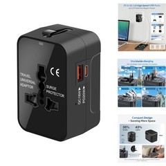 Universal Travel Adapter Worldwide USB-C Fast Charger All-in-One Power Plug