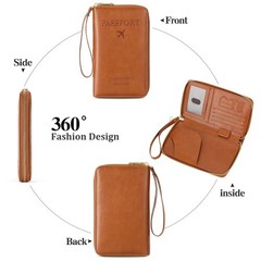 LEEXTON Leather RFID Blocking Passport 7.49&Prime;L x 4.53&Prime;W x 0.99&Prime;H, Light Brown