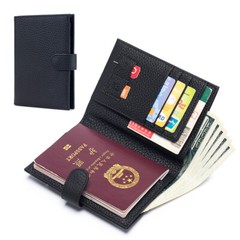 RFID Blocking Unisex Genuine Leather Passport Holder Covers Case Travel Wallet