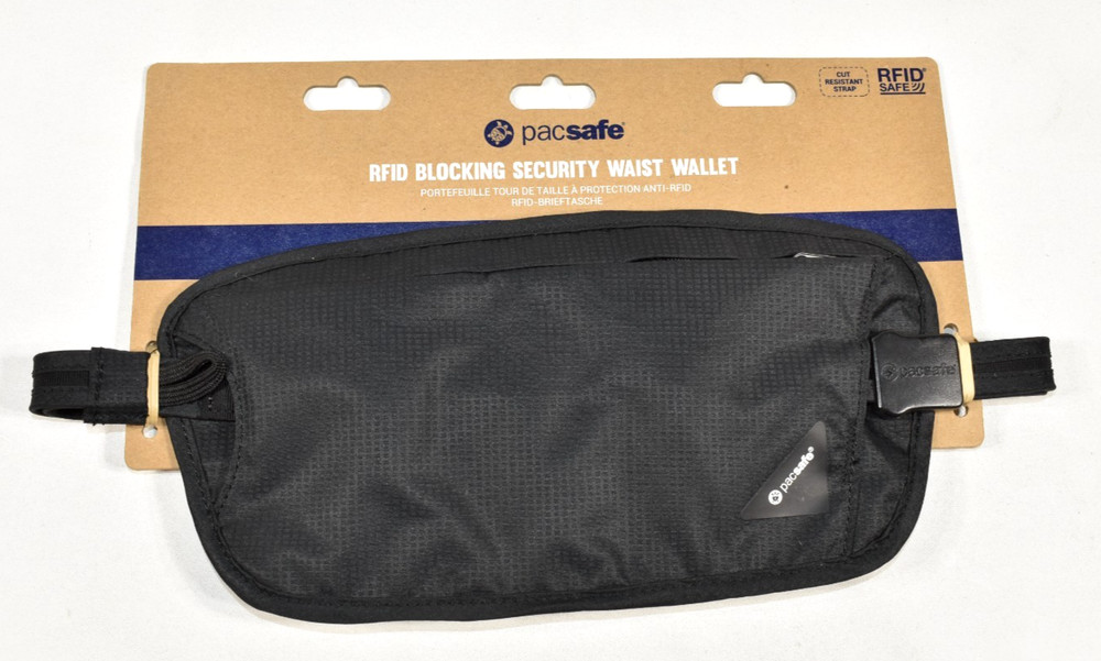 Pacsafe Coversafe X100 RFID Blocking Security Waist Wallet Black Travel Pouch