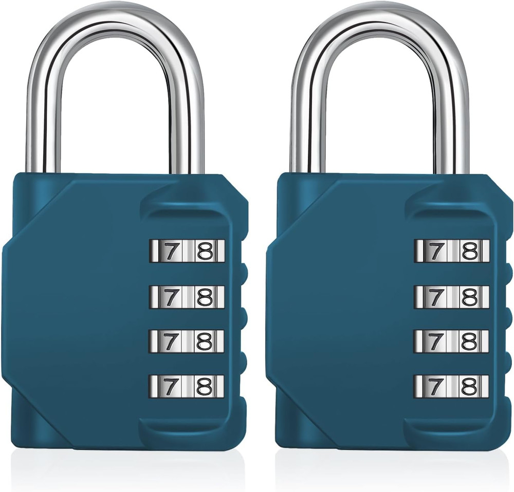 Combination Locker Locks, Padlock for Locker (Peacock Blue, 2 Pack) | Resettable