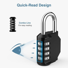 2 Pack Combination Lock 4 Digit Padlock for School Gym Locker, Sports Locker, Fe