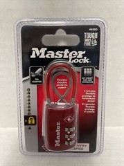 Master Lock Flexible Shackle Combination Lock in Red 4688D Luggage Lock