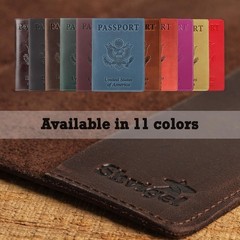 Leather Passport Book Cover – Thin American Travel Passport Holder – Interna…