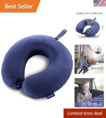 Ergonomically Designed Memory Foam Travel Pillow for Neck Relief – Hands-Free