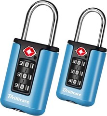 2 Pack TSA Approved Luggage Locks Combination Travel Padlock, 3-Digit Waterproof