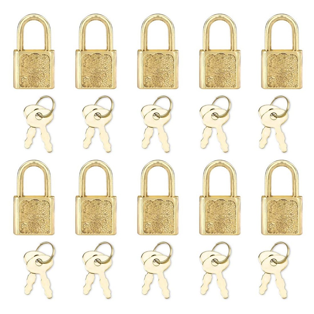 10 Pack Mini Padlocks with Keys Small Gold Locks for Diary Jewelry Box | Perf…