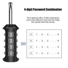 SUTOUG Combination Lock Waterproof 4 Digit Padlocks with Combination Code, Zi…