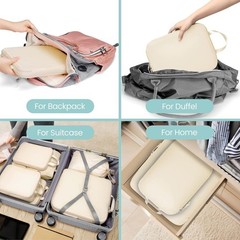 Maximize Space with 6 Compression Packing Cubes – Perfect for Family Travel
