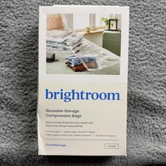Brightroom Reusable Storage Compression Bags Clear Travel Flat Bags 5 Count