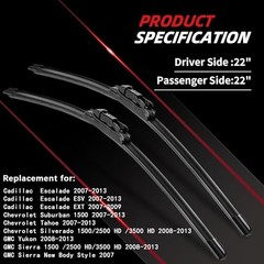 Windshield Wiper Blades Replacement for Cadillac Escalade 2007-2013, GMC