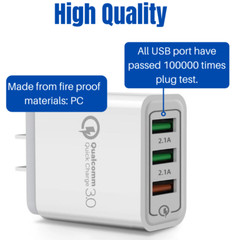 2Pack Multi Port QC3.0 Fast USB Wall Charger Adapter Plug For iPhone Samsung LG