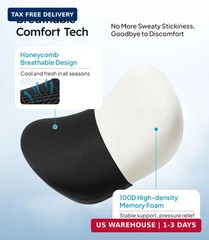 Soft Car Neck Pillow with Adjustable Strap, Black 2-Pack | Extra Strap| Memory F