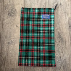 Pendleton Wool Drawstring Gift Green Bag Pouch Shoe Travel Red Plaid