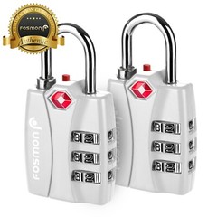 2x TSA Accepted 3 Digit Alert Indicator Travel Luggage Bag Lock Padlock Reset
