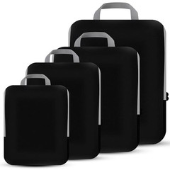 PANDA JOYS 4 Set Compression Packing Cubes Travel – Travel Accessories Black