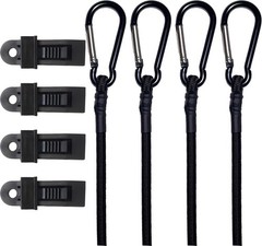 Bungee Cords with Carabiner Hooks (Black, 36&Prime;), 4pcs 36, Black