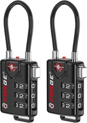 Approved Cable Luggage Locks, Re-settable Combination with Alloy Body, Black 2